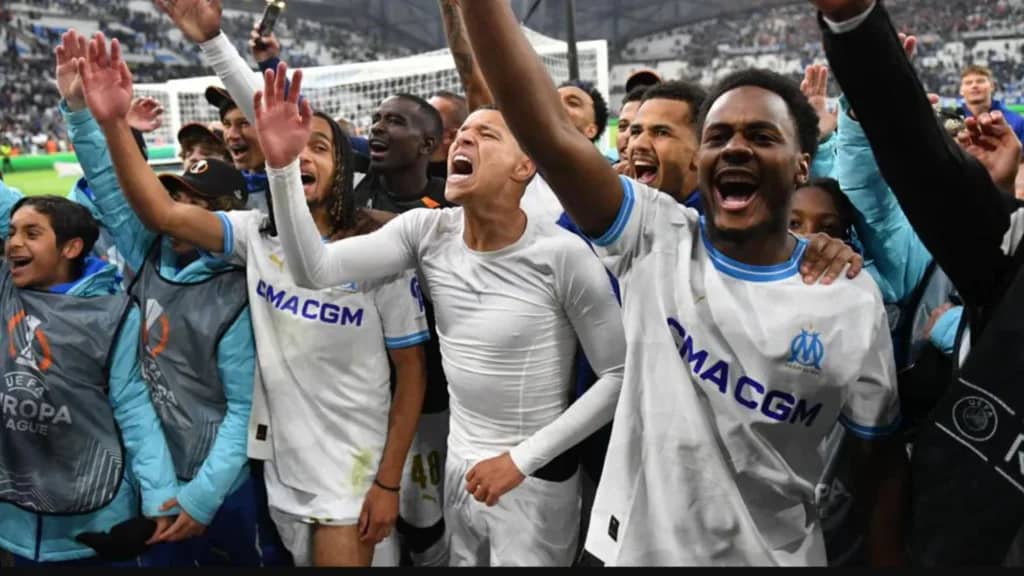 Marseille sau chiến thắng ở tứ kết (Ảnh: EP News)